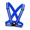Nylon Safety Cross Belt - Luminous blue - Nylon Safety Security Reflective Adjustable Cross Belt High Visibility Gear Stripe Vest - Reflective Vest ,Lightweight, Adjustable. 