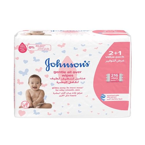 Johnsons 72 Gentle All Over Wipes main image 1