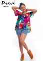 Privi Fashion Cold Shoulder Top for Women. 