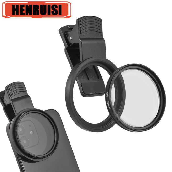 Circular Polarizer Camera Lens Clip 52MM Portable CPL Filter Kit Professional Phone Camera Lens For 16 15 14 13