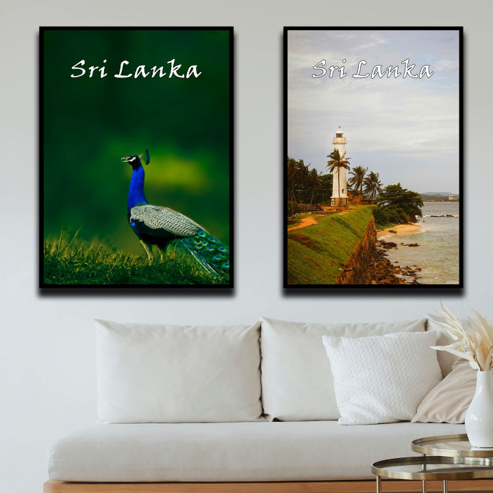 Sri Lanka A4 Size Framed Wall Arts for Homes, Offices Ready to Hang
