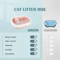 Large Cat Litter Tray with Scoop Open Top Cat Litter Box High Sided Anti Splashing Sturdy Easy to Clean Open Air Kitty Litter Box Cat Toilet for Kittens Cats Pet Supplies Poop Tray Pet Shit Tray Cat Pooper Tray Pet Poop Box Pet Pooper Box Kittens. 