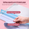 HXSJ Kw-Trio 2-In-1 Desktop Paper Cutter Foldable Craft Paper Trimmer 12.2 Inch Cutting Length With Straight Edge Cutter Fold Line Function Scale Design Office Home Stationery For Paper Laminated Photos Pictures Cards Scrapbooking Tool. 