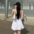 Can't Hide Zhao Lusi Same Style White Fitted Waist Vest Sling Dress Women's Summer Short Skirt Hot Girl Slim White Dress. 
