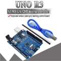 Arduino UNO R3 Development Board (CH340G+MEGA328P Chip 16Mhz) With Straight Pin Header + USB CABLE. 