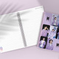 BTS Spiral Notebook A5 – Purple Style Collage with BTS Members | 100 Pages | Modern BTS Notebook. 