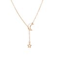 NK319 Fashion Moon Star Pendant Choker Necklace Simple Gold Color Alloy Charm Chain Collares Neck For Women Party Jewelry. 