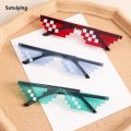 Sutuiying 2025 Fashion Mosaic Sunglasses 8 Bit Pixelated Ladies Sunglasses Retro Gamer Robot Eyeglasses for Men Women Thug Life Shades Kid Toys. 