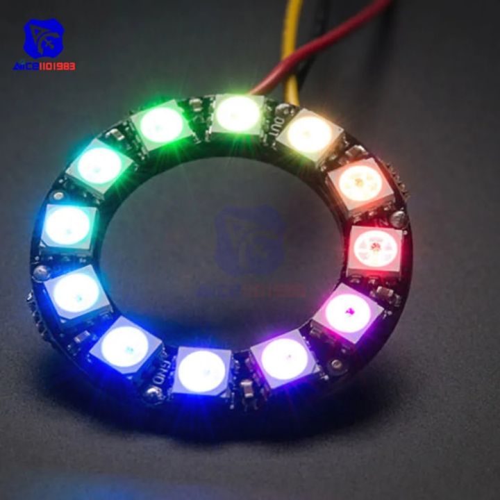 【TianYu Mall】diymore 12 RGB Ring WS2812 5050 RGB LED Spot Integrated ...