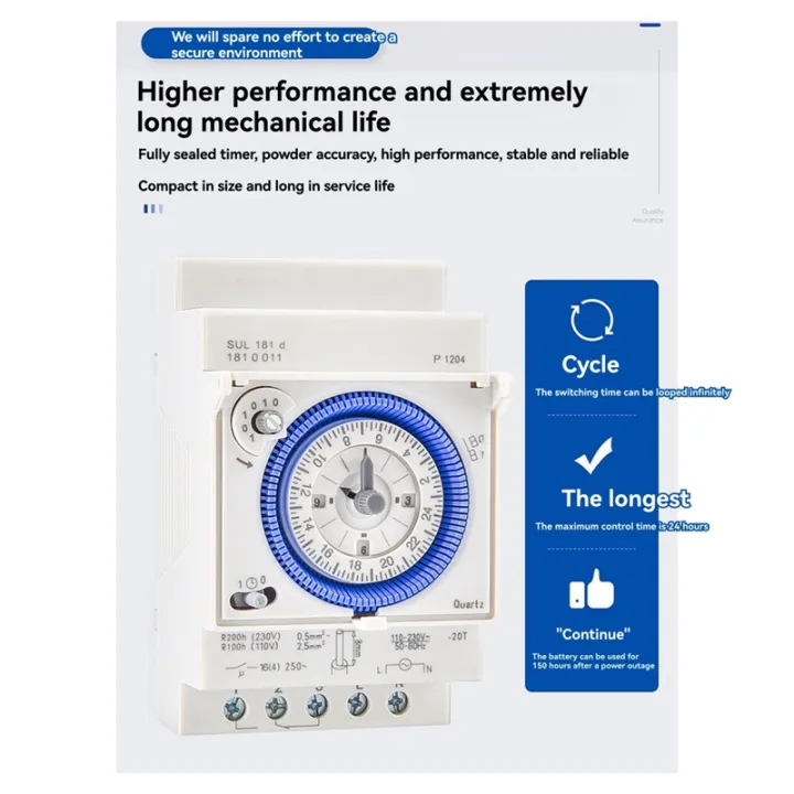 Track Installation Mechanical Timer CNC SUL181d 24-Hour AC110-230V ...