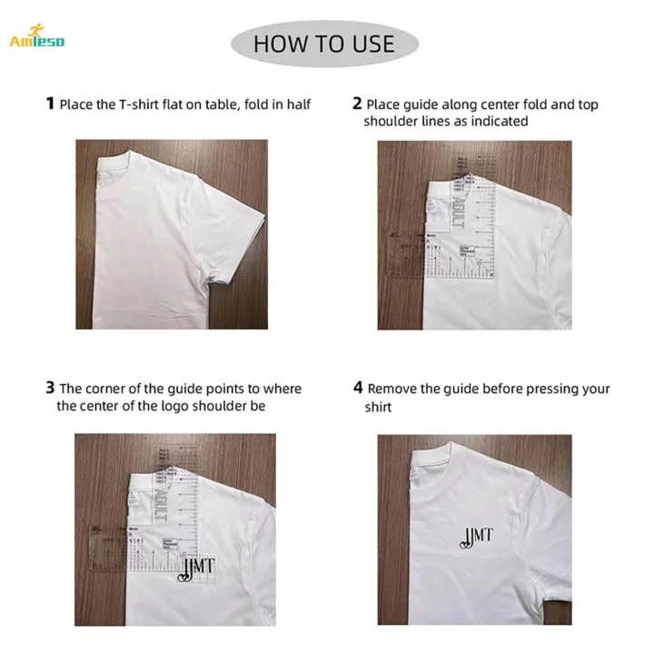 Left Chest Signs Placement Tool Acrylic Tshirt Ruler Guide Small Adult ...