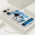 [Free Strap] Xiaomi POCO X6 Pro poco M6 Pro X6Pro Smile Astronaut Square Phone Case Liquid Silicon Soft Casing nasa Cover. 