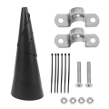 2Pcs Wrap-Around Squirrel Baffle Black Wrap-Around Protective Squirrel Baffle for Bird Feeder Pole. 