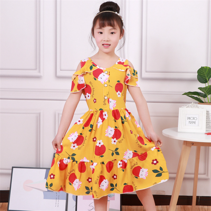 Xiaozhima%20Summer%20Baby%20Girl%20Dress%20Lace%20Flower%20Short%20Sleeve%20Strapless%20Princess%20Dress%20Kids'%20Clothing%20Cupcake%20Dresses%20Skirts%20For%203-7%20Years%20Girls%20-%20Image%203