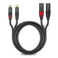 DREMAKE 2XLR Male to 2RCA Female Splitter Cable HiFi Stereo Jack RCA to XLR Mic Speaker Audio Cord for Amplifier DVD/VCD Player. 