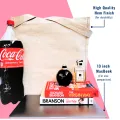 Heavy Duty Large Canvas Tote Bag with Zipper "CLASSIC CANVAS" - 14.5 inches (L) * 3 inches (W) * 16 inches (H). 