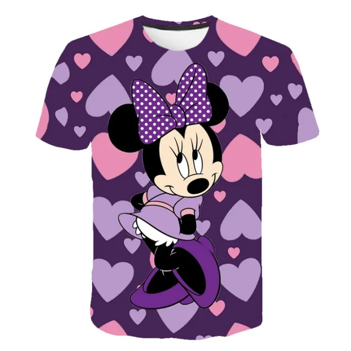 Girl's%20Clothing%20Summer%202023%20Mickey%20Minnie%20Mouse%20Disney%20Short%20Sleeve%20T-shirts%20for%20Girls%20Funny%20Fashion%20Streetwear%20Shirt%20-%20Image%205