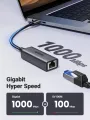 UGREEN USB C to Ethernet Adapter RJ45 to Thunderbolt 3 Type C Gigabit Network LAN Converter 10/100/1000Mbps for MacBook Pro Air, iPad Pro, Galaxy S20 S10 S9, XPS 13 15, Surface Book 2 Go, Chromebook. 