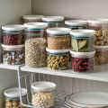 Plastic Storage Box For Bulk Cereals Kitchen Accessories Storage Container Spice Food Canister Keep Fresh Jars. 