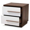 VTEC HOME Modern Laura BedsIde Cupboard with 2 drawers - Two Tone design -Side Table - BC 560 - 19" X 16" X 19". 