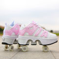 Men's and Women's Heelys Four-Wheel Transformative Shoes Rollerskate Two-Wheel Automatic Children's The Skating Shoes Fast Switching. 