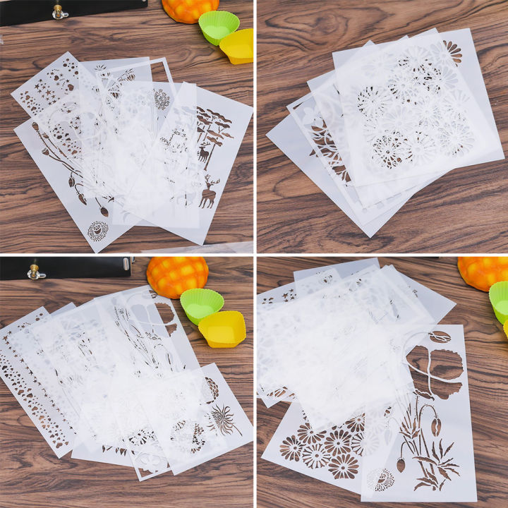 Flexible (Material) Reusable Stencil Intricate Lightweight (Weight) Decorating (Usage) Airbrush Painting Assorted (Variety) 1pc (Quantity) Art Diy Stencil for Artists Crafts Enthusiasts Home