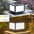 Auoyo Outdoor Pillar Lights Solar Charging IP65 Waterproof Column Lamp For Courtyard Fence Column Post Lights Courtyard Lamp Headlight Pillar Fence Post Garden lights 2 Colors. 