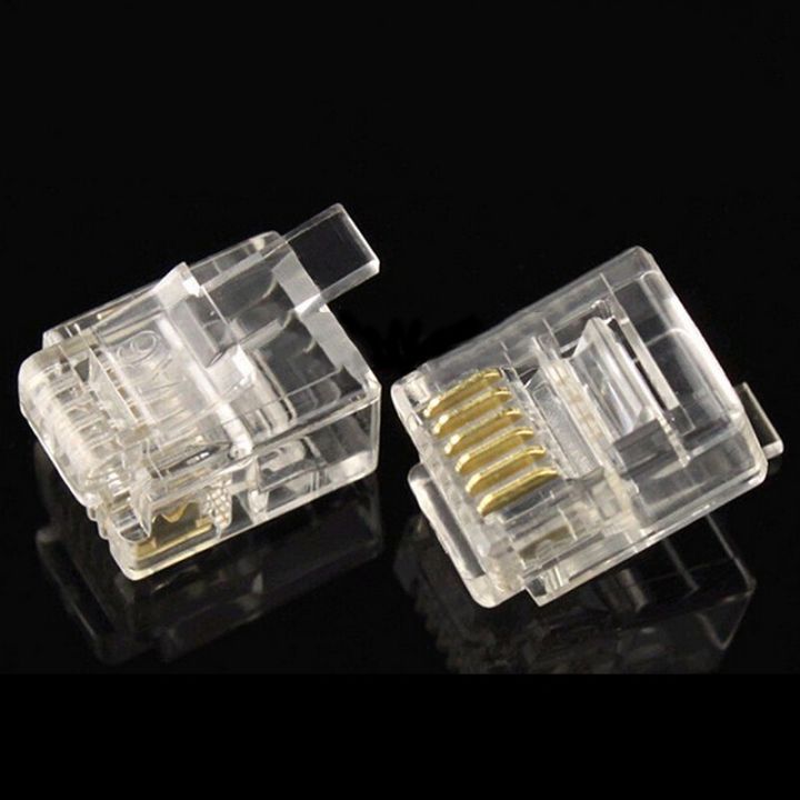 Copper Rj11 Modular RJ11 Modular Plugs 6P6C for Solid 100 pcs Connectors NEW RJ11 Modular ...