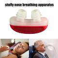 Anti Snoring Snore Free Snore Stopper Magnetic Silicone Nose Clip Sleeping Device Stuffy Nose Breathing Apparatus - Red. 