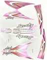 Tvs Scooti Pep+ White Pink Bike Full Sticker Kit. 