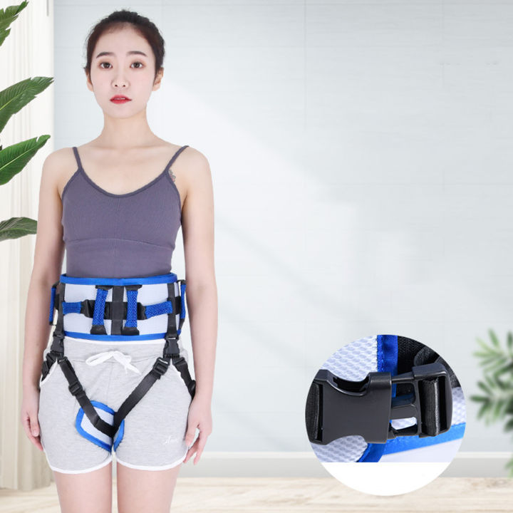 Transfer Belt Waist Patient Lift Sling Assistant Rehabilitation Belt with Leg Loop Wheelchair Auxiliary Belt Health Care