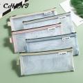 Simple Transparent Mesh Pencil Case Office Student Pencil Cases School Supplies Pen Box. 