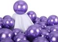 GLORIOUS Party Balloons Pack of 10- Metallic Chrome Purple Balloons and Purple Confetti Latex Helium Balloons With Ribbon - 12 Inch Balloon Decoration Pack. 