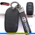 Toyota Veloz Yaris Raize Avanza Vios car key case genuine leather key cover Toyota keychain. 