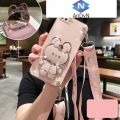 AnDyN Casing For oppo a1k oppo a3s oppo a12e Phone case Cute 3D Butterfly Rabbit Cosmetic Mirror Holder Square Soft TPU Phone Cover with Lanyard. 