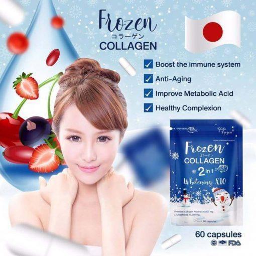 frozen glutathione Collagen 60 Capsules + Lazel Gluta Pure 30 Softgels Set GLUTA FROZEN Collagen 2 in