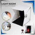 20 X 20 X 20 CM  Big Size Folding Lightbox Photography Instant Home Photo Studio 1 Panel LED Light Room  Photo box Camera Box Soft Box with Black & White Backdrops. 