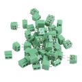 50 Pieces 2 Pin 5 mm Pinch PCB Mount Screw Terminal Block Connector 300V 10A (Green). 