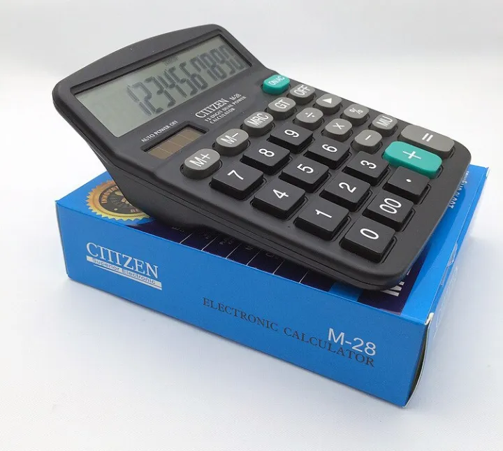 Citizn Superior Electronic Calculator M-28 Solar Battery Big Display