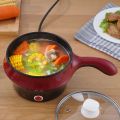 Portable Electric Hot Pot Cookware Pasta Pot Non-stick Casserole Pot with Steam Rack for Eggs/Soup. 