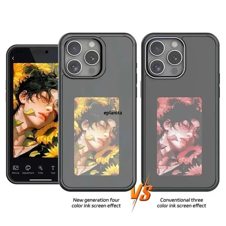 New-tech%20NFC%20Function%20Phone%20Case%20for%20Iphone%2015%2014%2013%20Pro%20Max%20DIY%20Cases%20E%20Ink%20Screen%20Cover%20Cartoon%20Girl%20Fundas%20Battery%20Free%20-%20Image%204