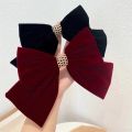 Retro Black Velvet Bow Hairpins for Women Fabric Camellia Flower Hair Clips Headdress Barrette Hairgrip Girls Hair Accessories. 