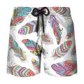 Colorful Feathers 3D Printing Graphic Board Shorts Pants Men Casual Hawaii Beach Shorts Quick Dry Swimsuit Cool Surf Swim Trunks. 