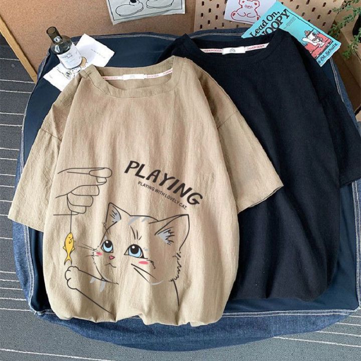 Linen%20Short%20SleeveTT-shirt%20Male%20and%20Female%20Couples%20Wear%20Overweight%20People%20plus%20Size%20Summer%20JapaneseinsWashed%20Cotton%20and%20Linen%20Ice%20Silk%20Loose%20T-shirt%20-%20Image%205