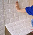 3D PE Foam Brick Wallpaper Sticker - Large Size (70 x 77 cm) Home Decor. 