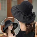 Spring Summer Hat For Women Big Wide Brim Women Bucket Hat Solid Color Foldable UV Protection Outdoor Beach Panama Cap Sun Hats Jessica. 