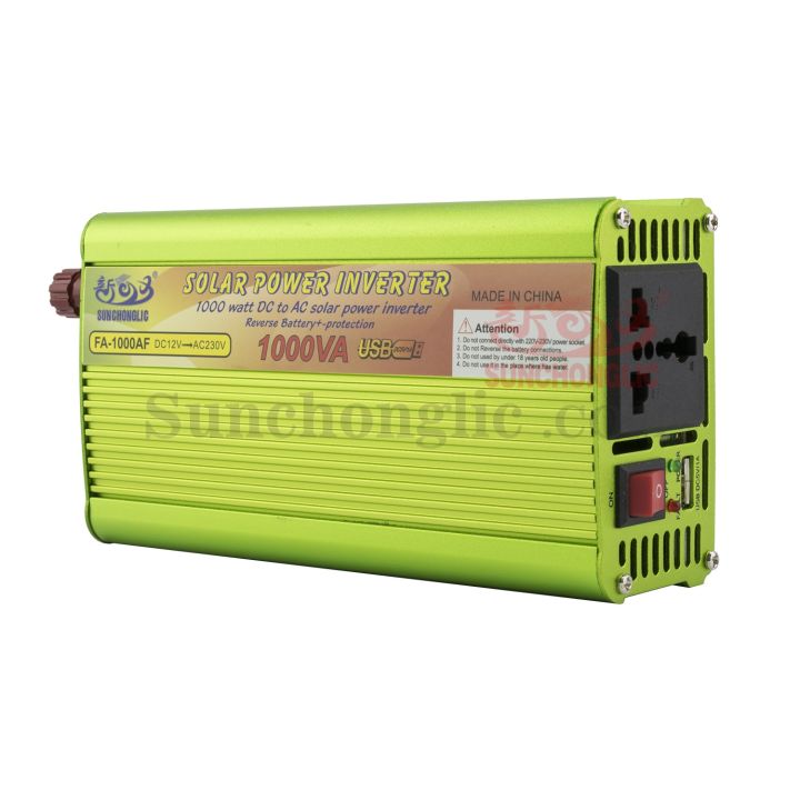 Sunchonglic portable 1000va 12v 220v dc to ac power inverter