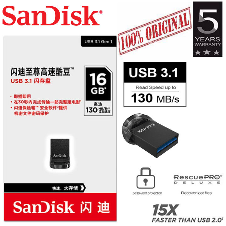 Sandisk Ultra Fit 3.1 16GB 32GB 64GB 128GB USB Pen Flash Drive