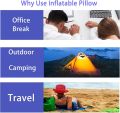 Pillow Squared Flocked Fabric Air Pillow for Beach,Camping,Hiking,Traveling,Napping,Desk Rest,Office,Neck Lumbar Support(Purple). 