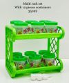 Plastic Kitchen Spices Bottles Organizer Good Quality Multi-Purpose 2 Layers Rack With 12 Pcs Spices Containers Set. 